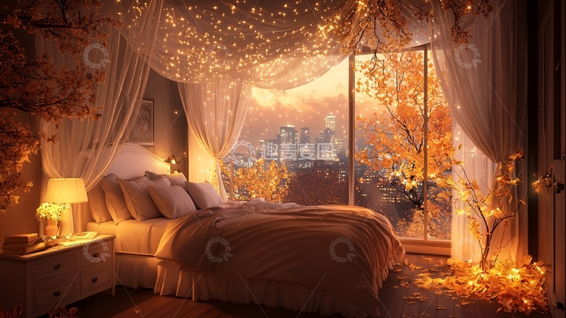 高清大图下载【趣麦麦图】温暖秋日主题卧室