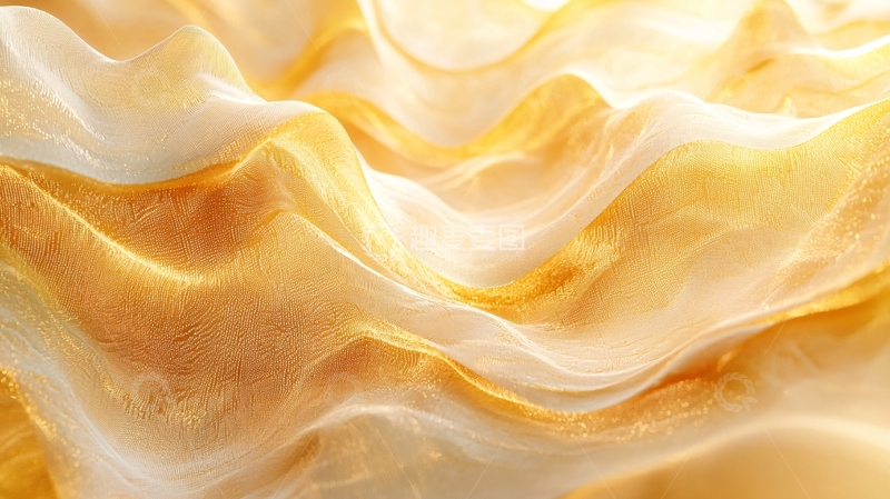 高清大图下载【趣麦麦图】金色波浪纹理面料背景