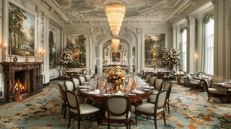 高清大图下载【趣麦麦图】奢华的宴会厅长桌盛宴