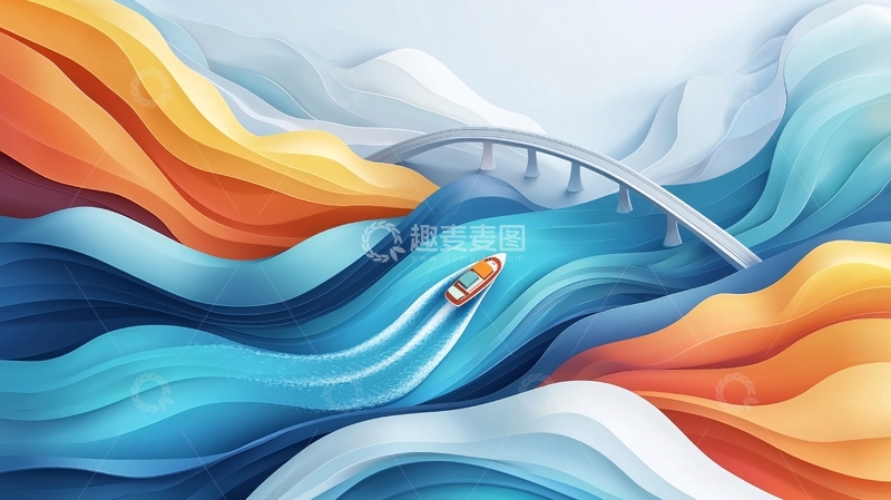 高清大图下载【趣麦麦图】河流上航行的船只