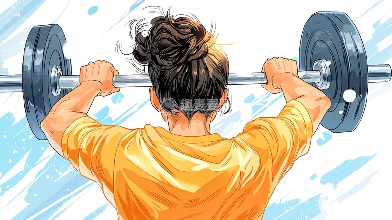 高清大图下载【趣麦麦图】-举重女子背影