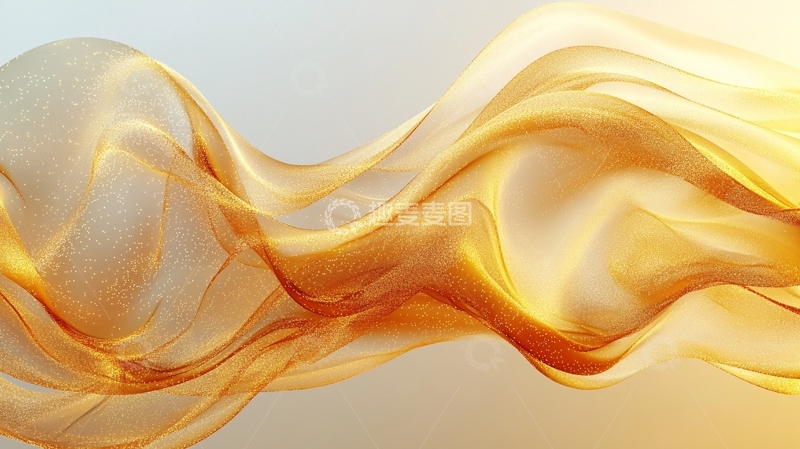 高清大图下载【趣麦麦图】金色波浪抽象艺术背景
