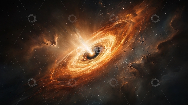 高清大图下载【趣麦麦图】黑洞周围旋转的明亮气体
