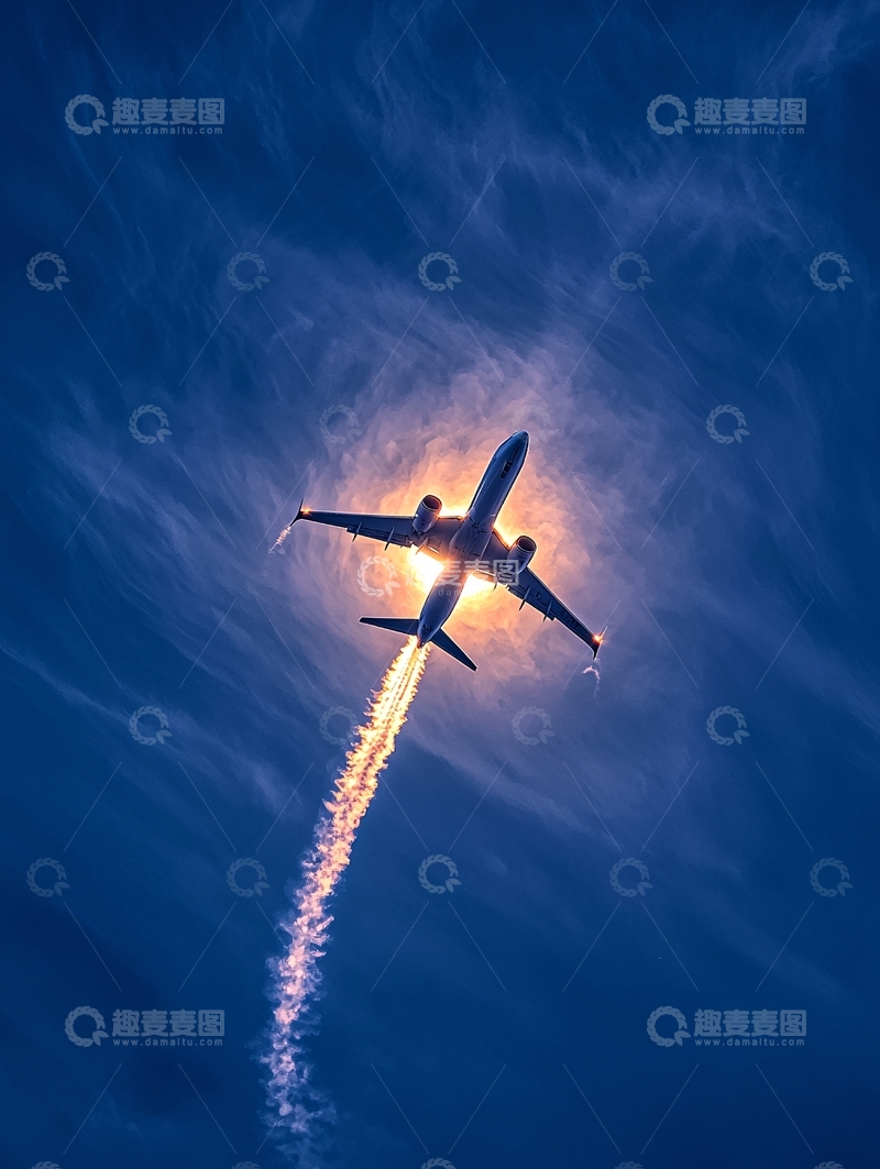 高清大图下载【趣麦麦图】飞机穿越云层