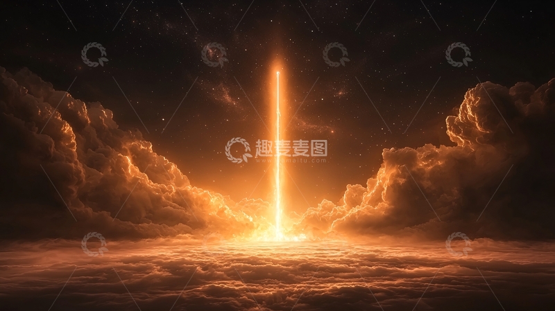 高清大图下载【趣麦麦图】星际之门：穿越云海的光芒