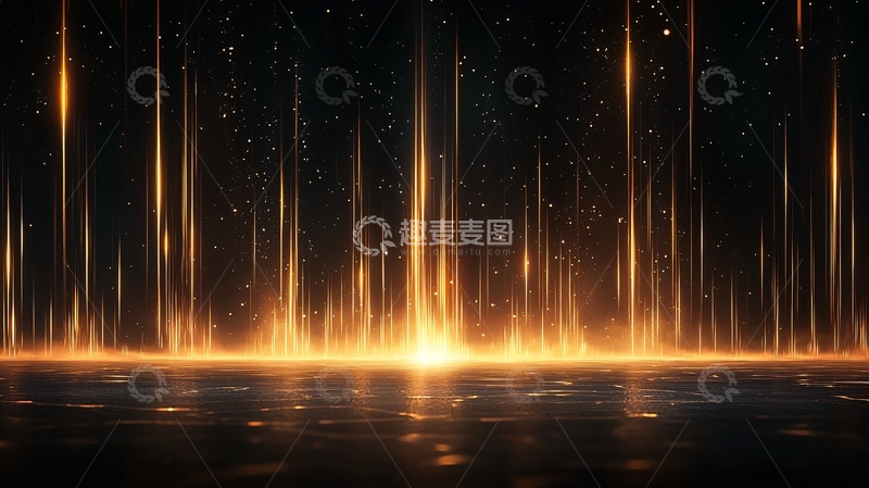 高清大图下载【趣麦麦图】金色光柱星空背景