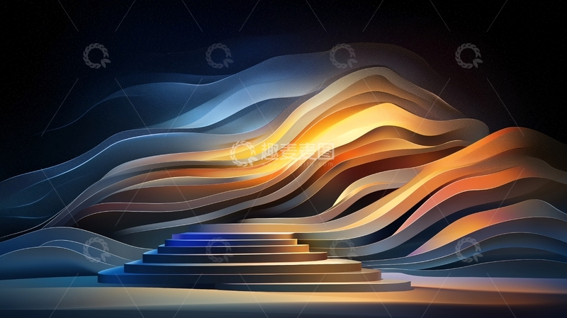 高清大图下载【趣麦麦图】抽象山脉舞台背景