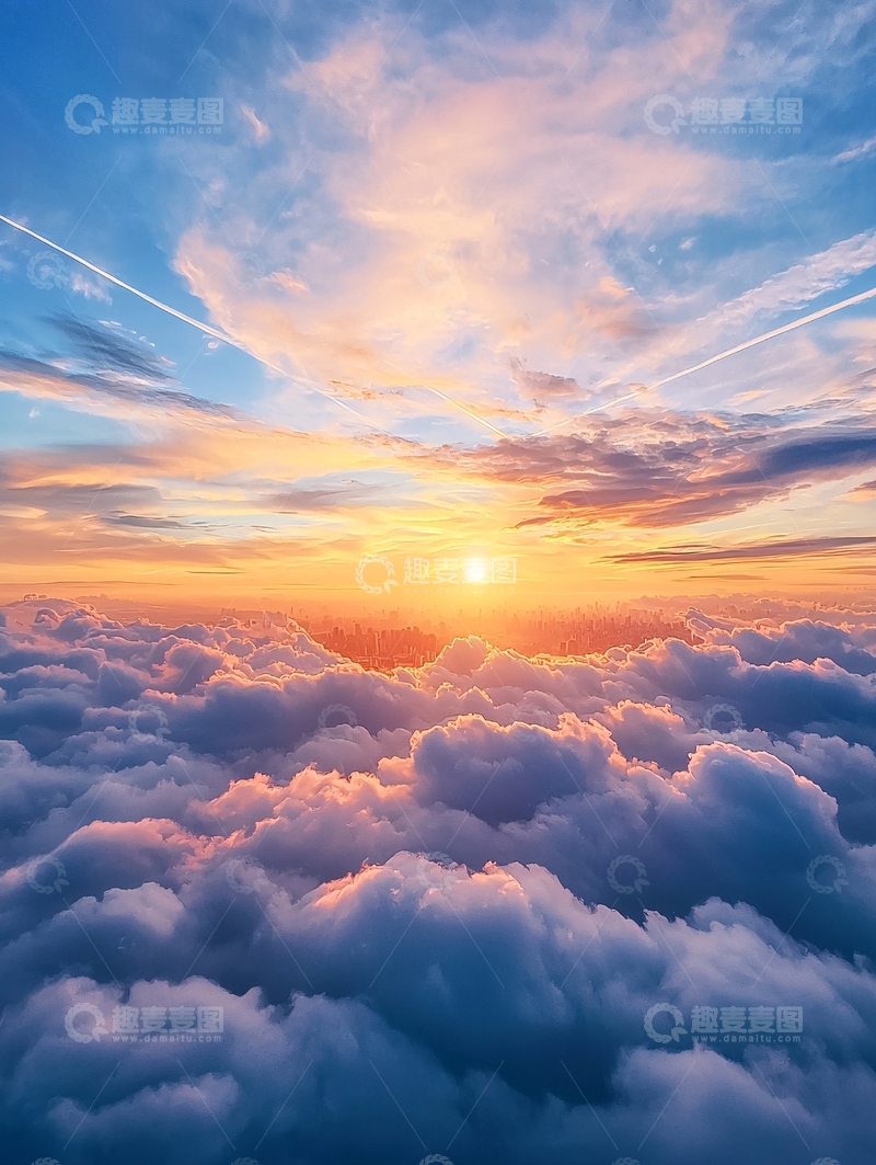 高清大图下载【趣麦麦图】云层之上的日出美景