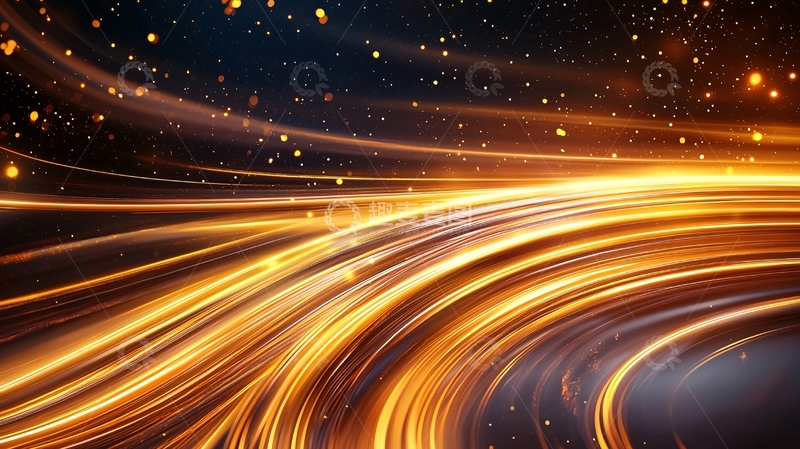 高清大图下载【趣麦麦图】金色光带动态背景素材