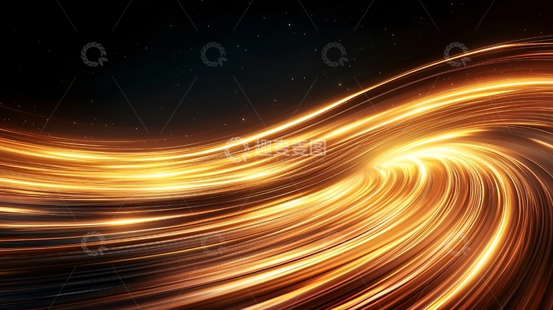 高清大图下载【趣麦麦图】金色光带动态背景