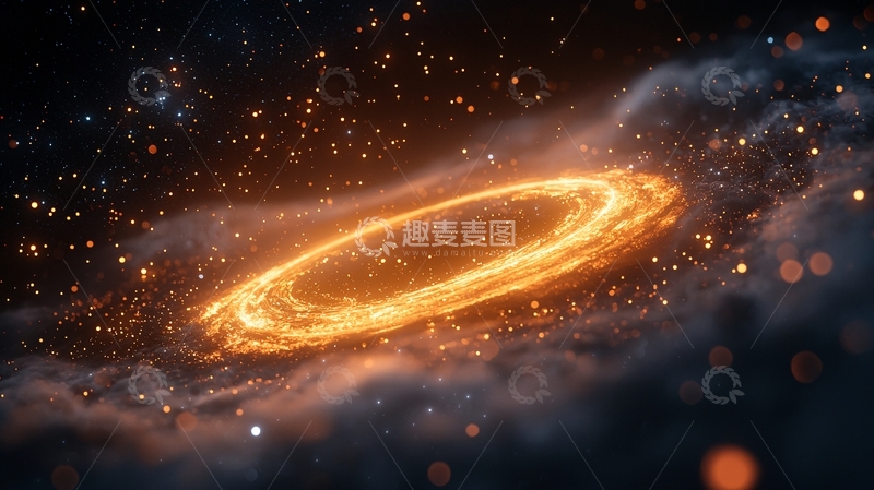 高清大图下载【趣麦麦图】星系旋转光晕夜空