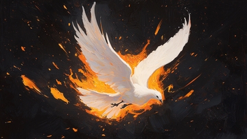 燃烧的白鸽高清图片