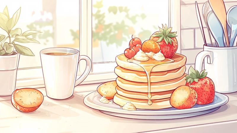 高清大图下载【趣麦麦图】美味的早餐简笔画