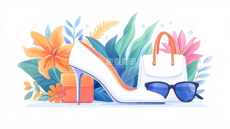 高清大图下载【趣麦麦图】时尚配饰花卉清新插画