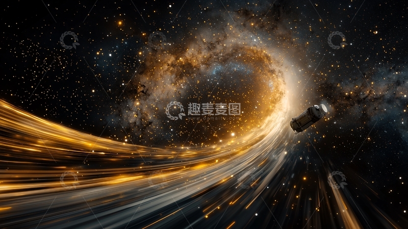 高清大图下载【趣麦麦图】星云飞船穿梭时空