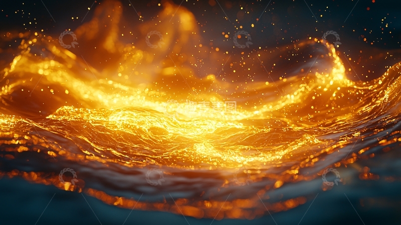 高清大图下载【趣麦麦图】金色波浪光影效果
