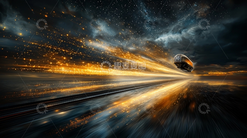 高清大图下载【趣麦麦图】快速运动的金色光芒