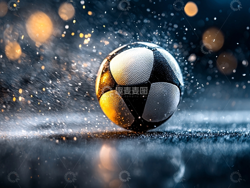 高清大图下载【趣麦麦图】运动足球飞溅水花
