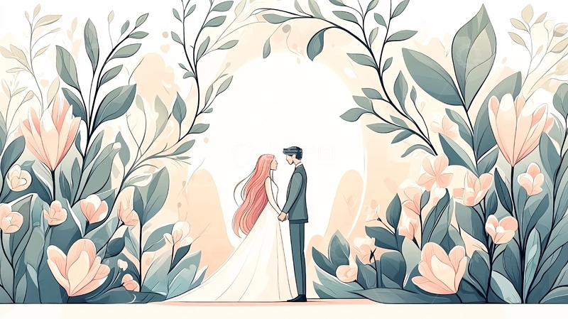 高清大图下载【趣麦麦图】浪漫花卉环绕下的婚礼