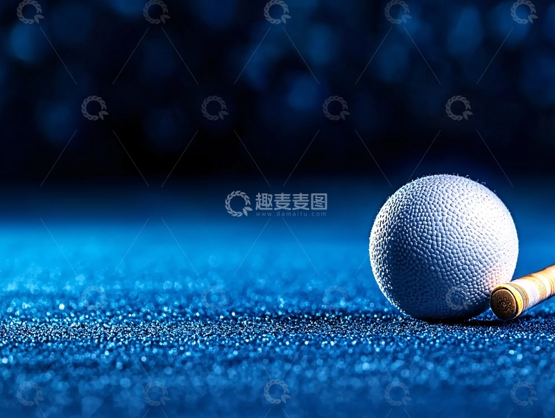 高清大图下载【趣麦麦图】蓝色背景下的白色球体