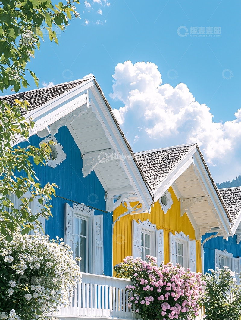 高清大图下载【趣麦麦图】彩色小屋高清图片