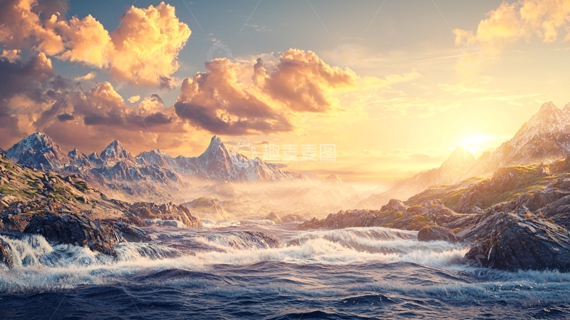 高清大图下载【趣麦麦图】壮丽的山河日出云海