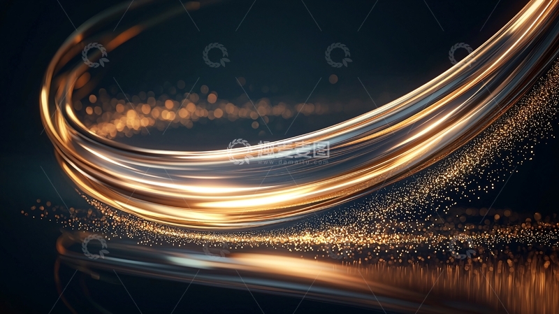 高清大图下载【趣麦麦图】金色光带动态效果背景