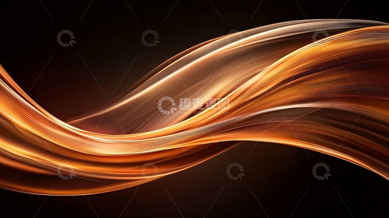 高清大图下载【趣麦麦图】金色波浪抽象背景
