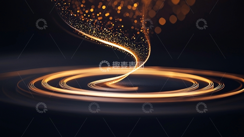 高清大图下载【趣麦麦图】金色光带旋转动态效果