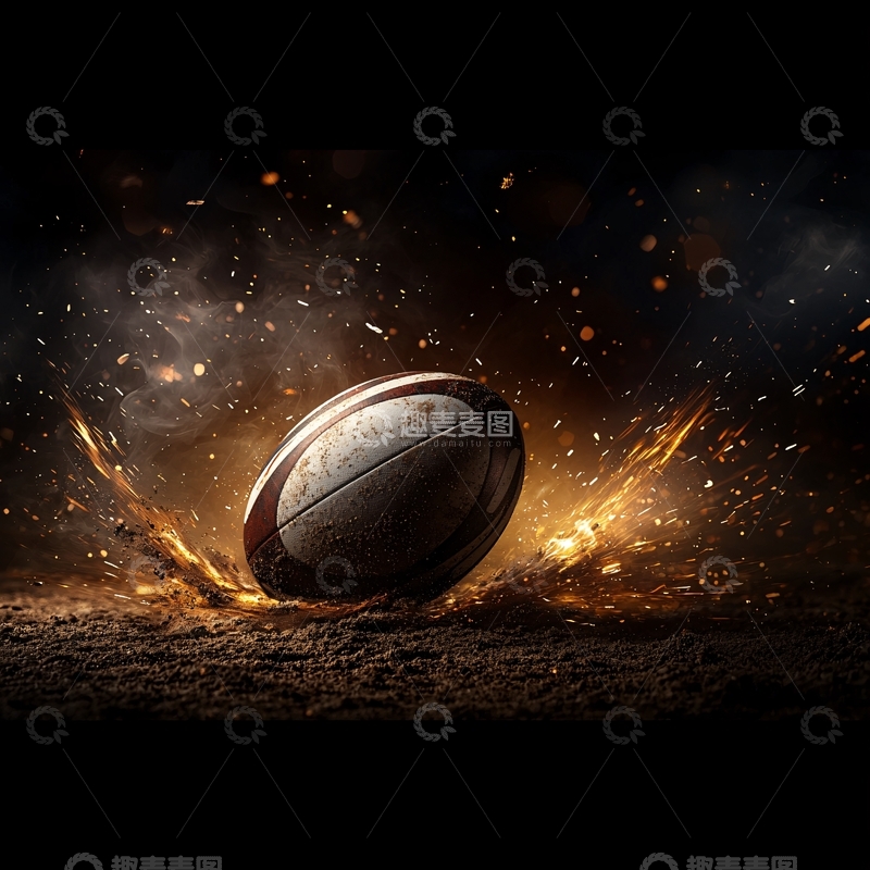 高清大图下载【趣麦麦图】橄榄球在黑夜里闪耀