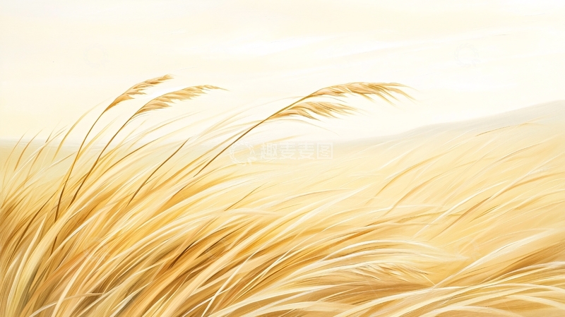 高清大图下载【趣麦麦图】金色麦田微风拂过