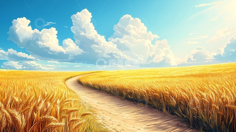 高清大图下载【趣麦麦图】金黄麦田高清图片