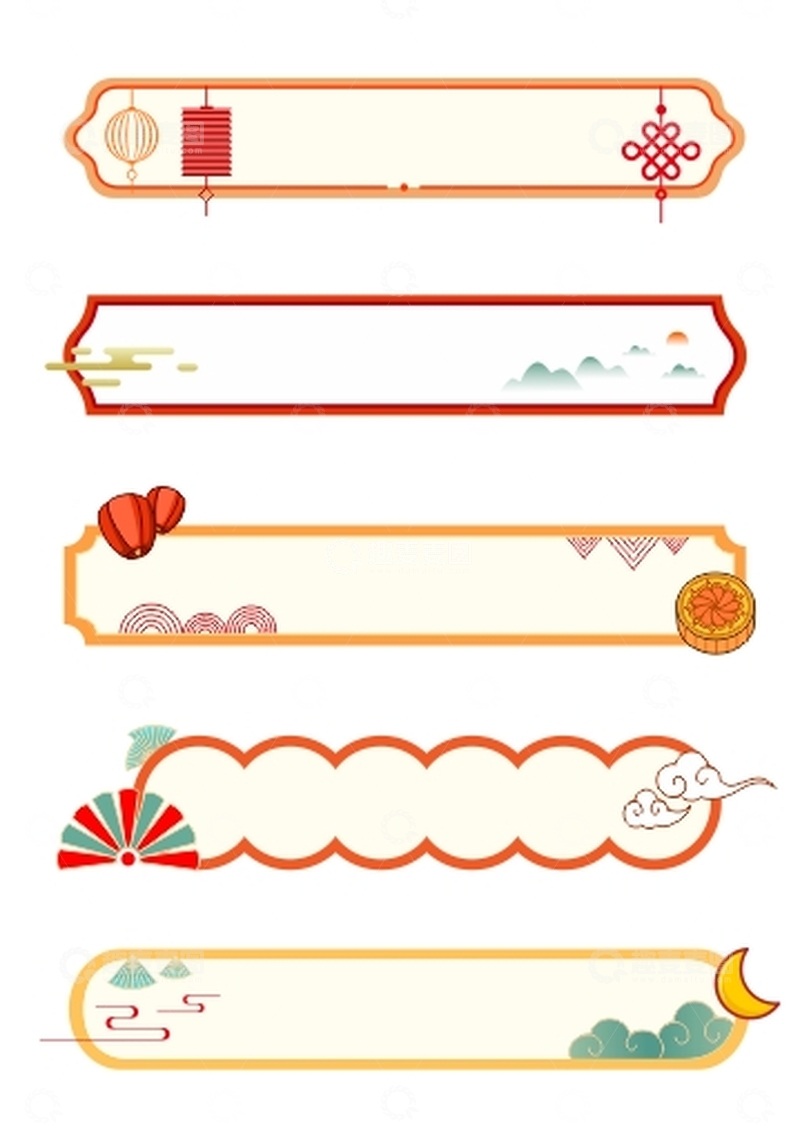 源文件下载【趣麦麦图】国庆节复古中式国潮边框装饰元素1