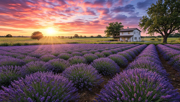夕阳薰衣草庄园