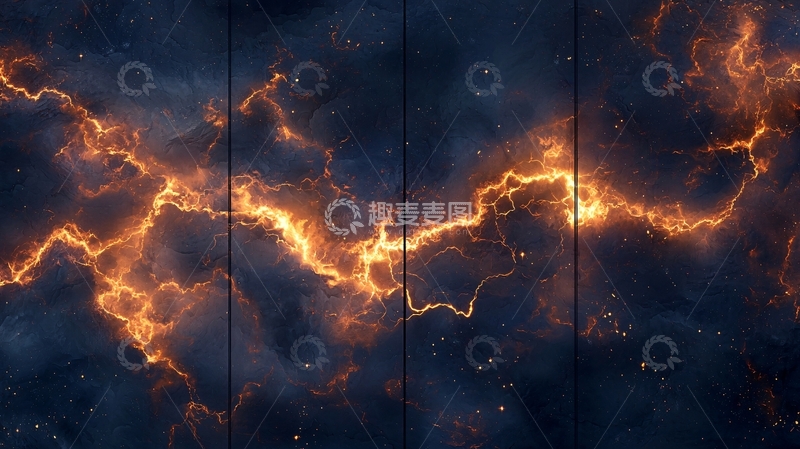 高清大图下载【趣麦麦图】熔岩裂缝星空背景