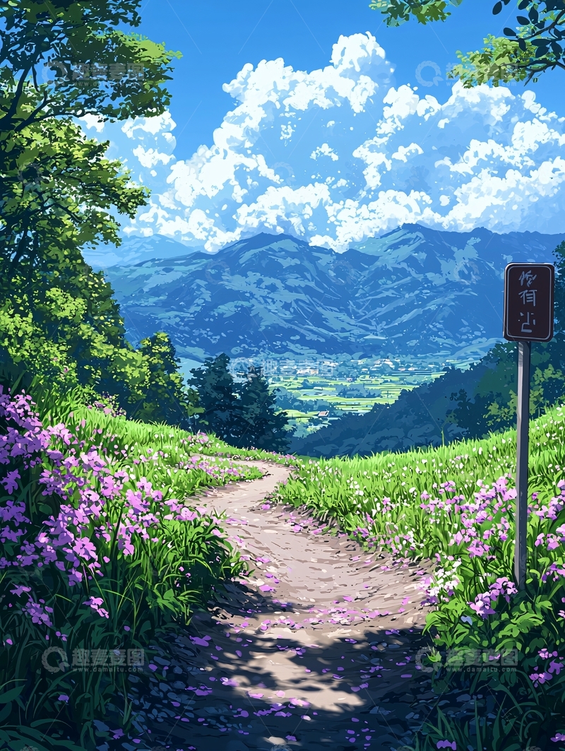 高清大图下载【趣麦麦图】绿意盎然的山间小路