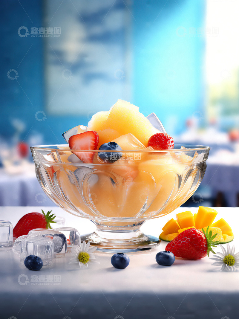 夏日冰爽水果冰沙冷饮摄影素材6