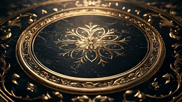 金色花纹装饰的黑色背景图案