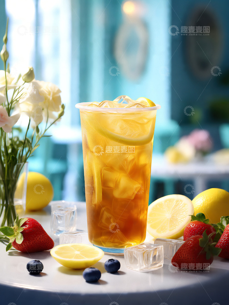 夏日冰爽柠檬茶冷饮摄影素材1