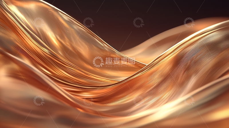 高清大图下载【趣麦麦图】金色波浪抽象背景