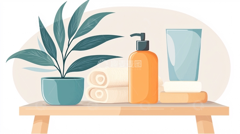 高清大图下载【趣麦麦图】清新治愈的卫浴用品
