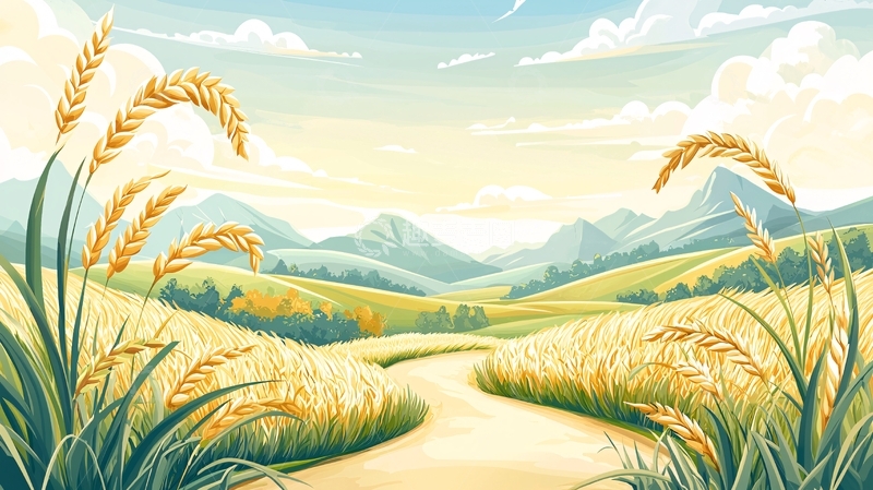 高清大图下载【趣麦麦图】金黄麦田高清图片