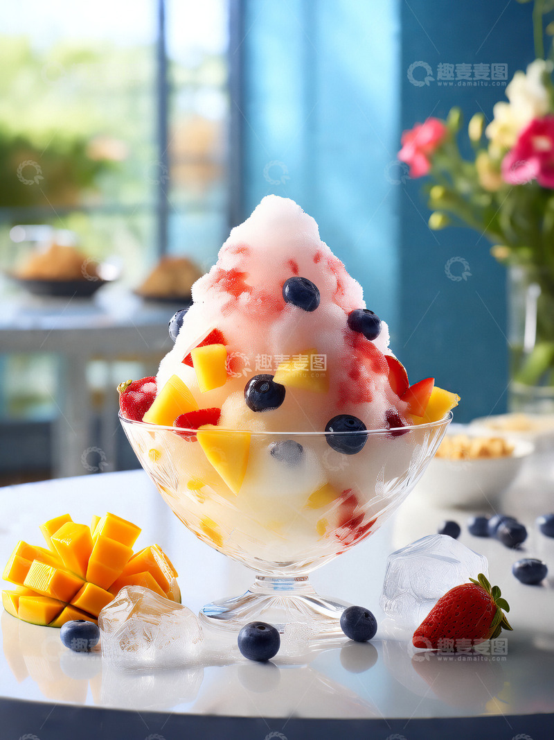 夏日冰爽水果冰沙冷饮摄影素材3