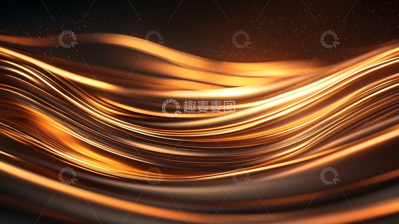 高清大图下载【趣麦麦图】金色波浪抽象背景