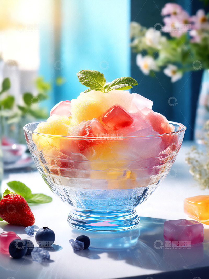 夏日冰爽水果冰沙冷饮摄影素材5