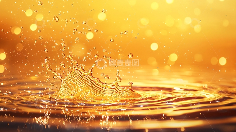 高清大图下载【趣麦麦图】金色水花动态效果背景