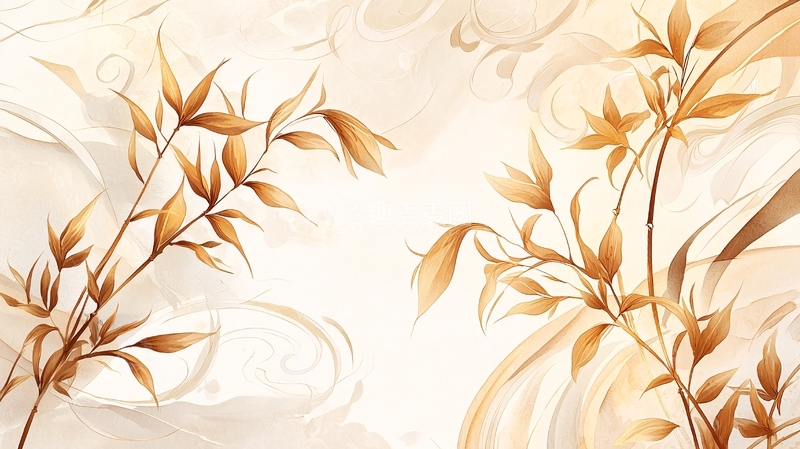 高清大图下载【趣麦麦图】秋日竹影艺术背景图