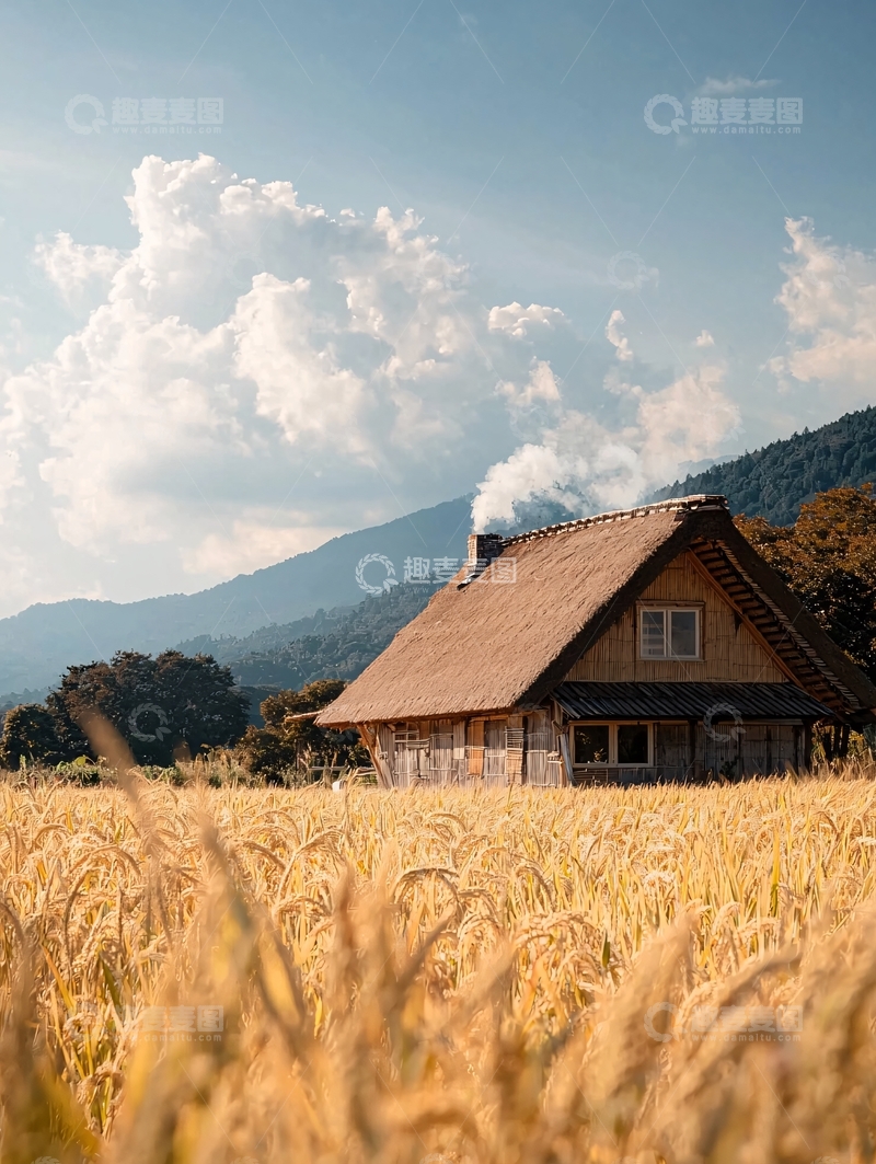 高清大图下载【趣麦麦图】田野中的小屋