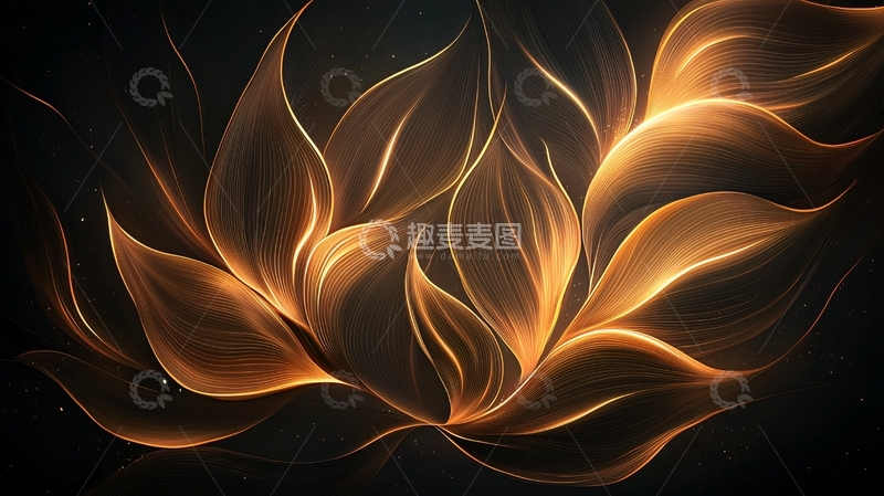 高清大图下载【趣麦麦图】金色线条艺术抽象背景