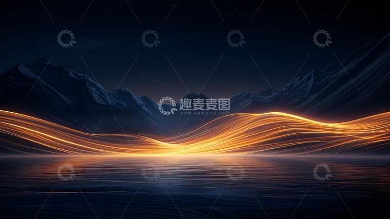 高清大图下载【趣麦麦图】夜空下的山河光影